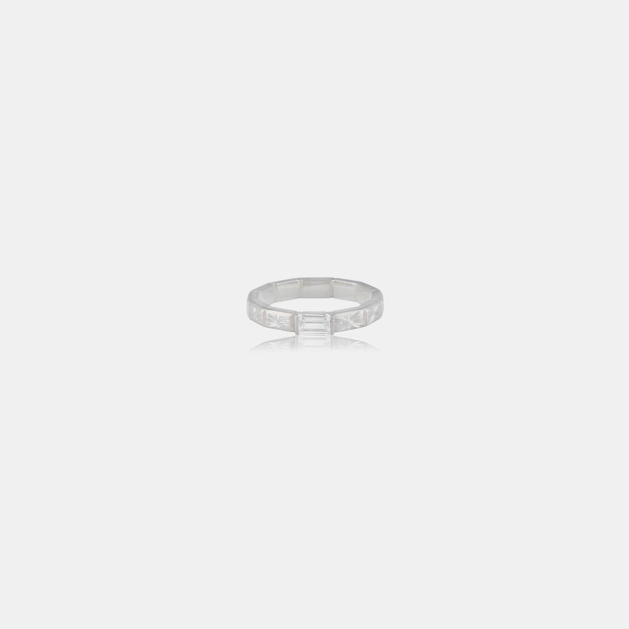 ENGRAVED METEOR RING IN SILVER