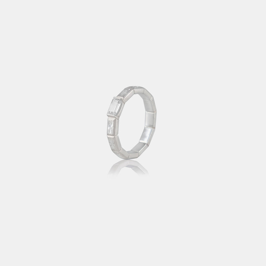 ENGRAVED METEOR RING IN SILVER